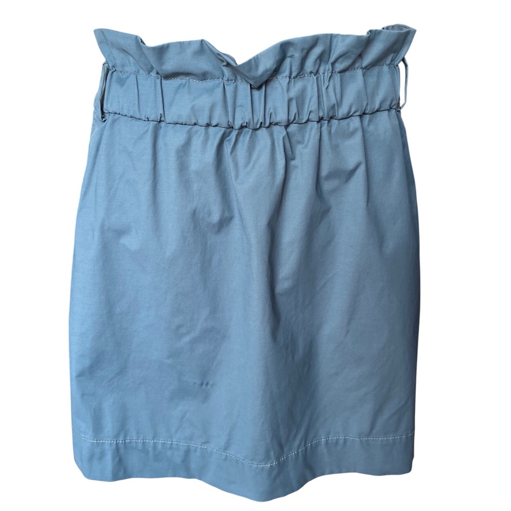 Banana Republic Paperbag Waist Mini Skirt Blue Gray Stretch Size 12
